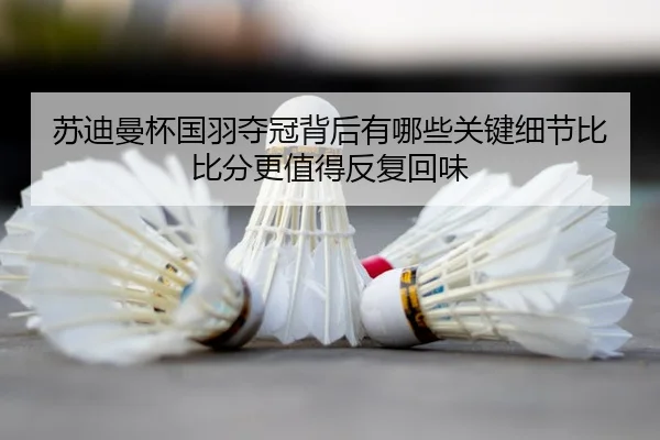 苏迪曼杯国羽夺冠背后有哪些关键细节比比分更值得反复回味